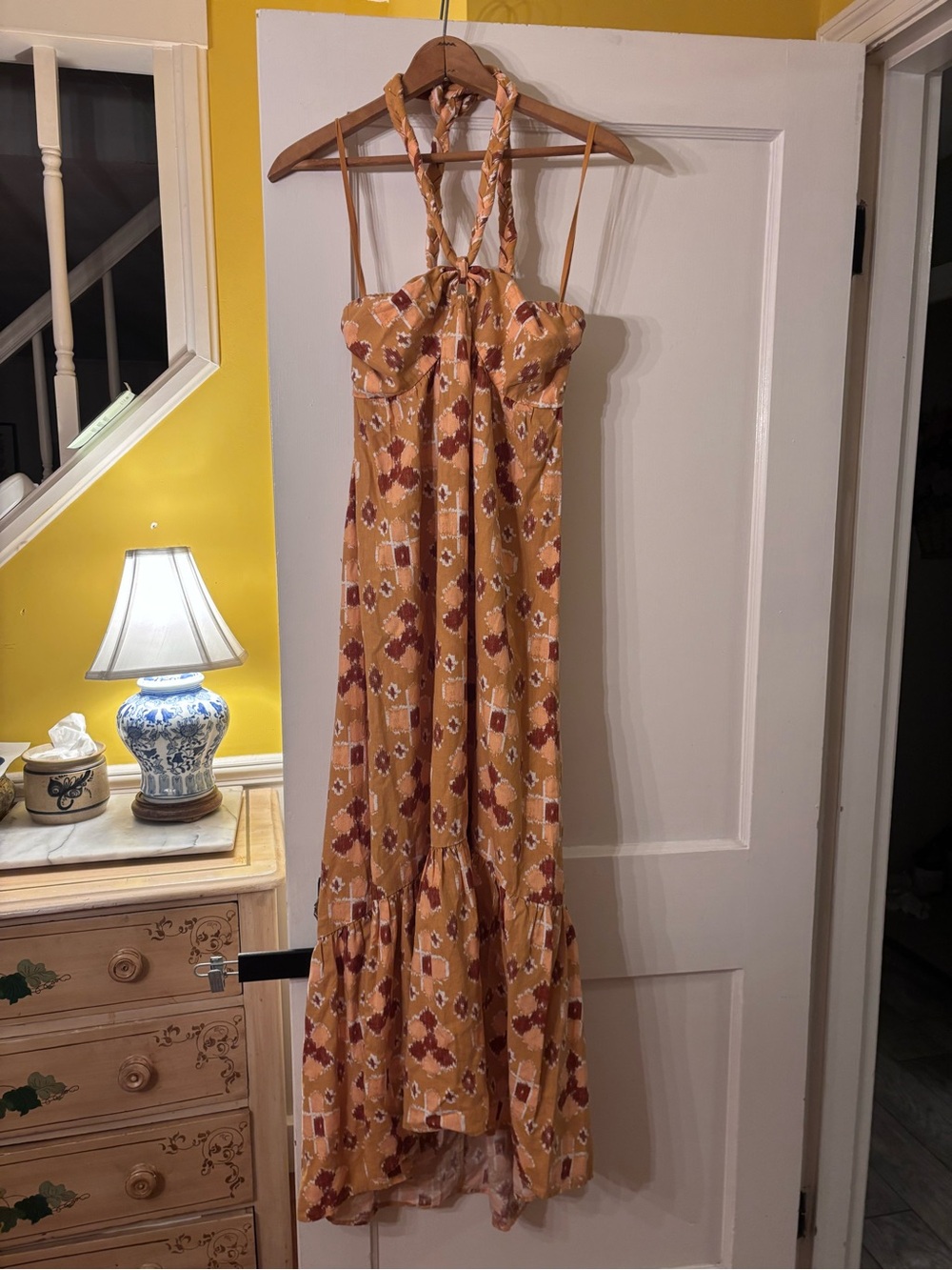 Aerie Strapless Halter Floral Maxi Dress